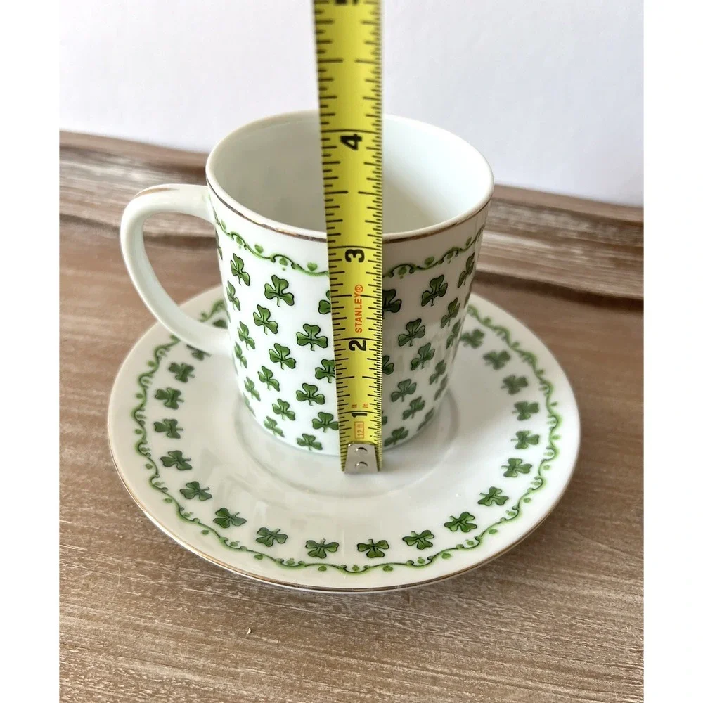 Parma AAI Irish Shamrocks Clovers Cup/Saucer‎ Set With Gold Trim Japan A-1163